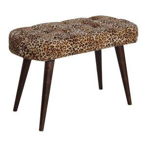 Leopard Print Deep Button Bench Bench
