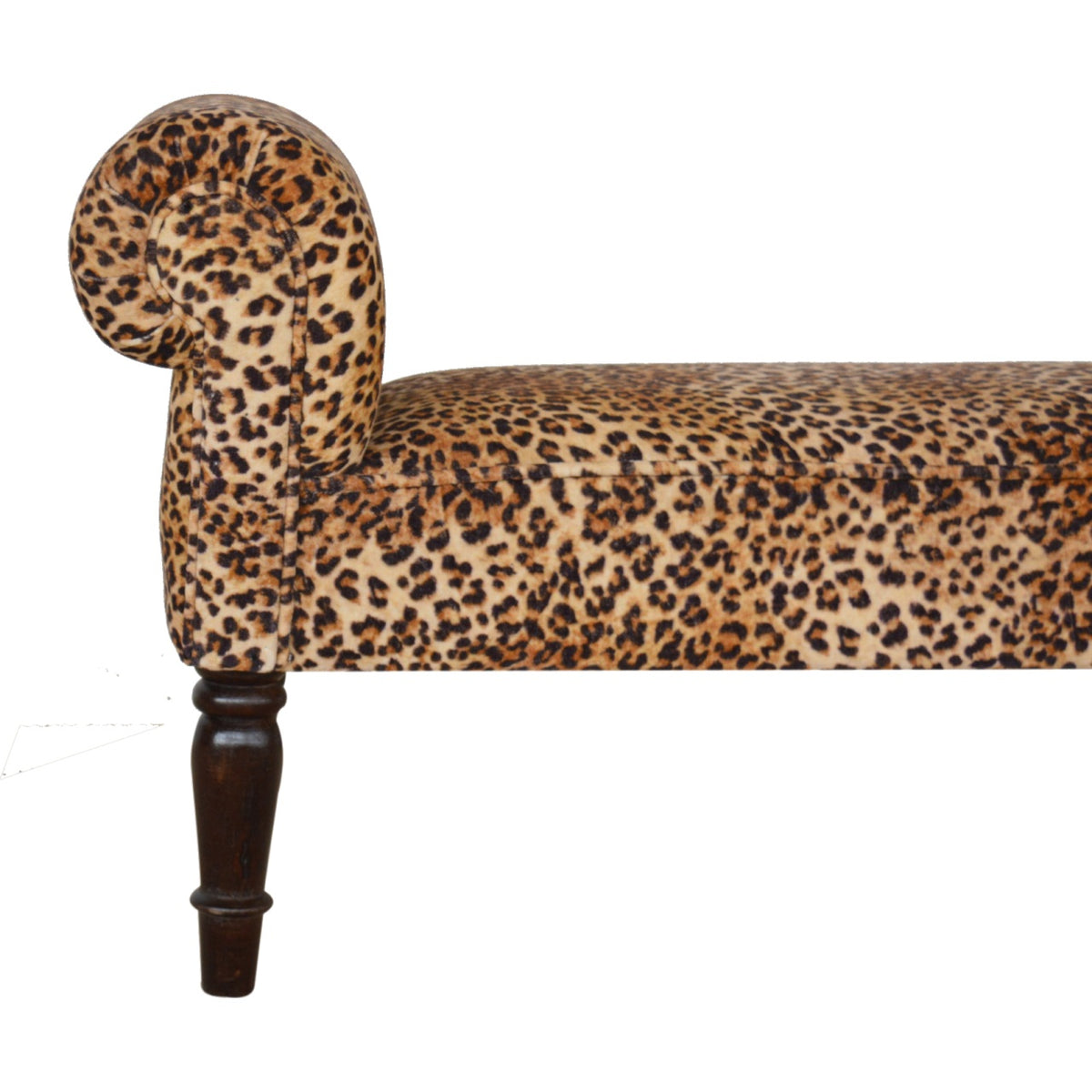 Leopard Print Velvet Bench Bench