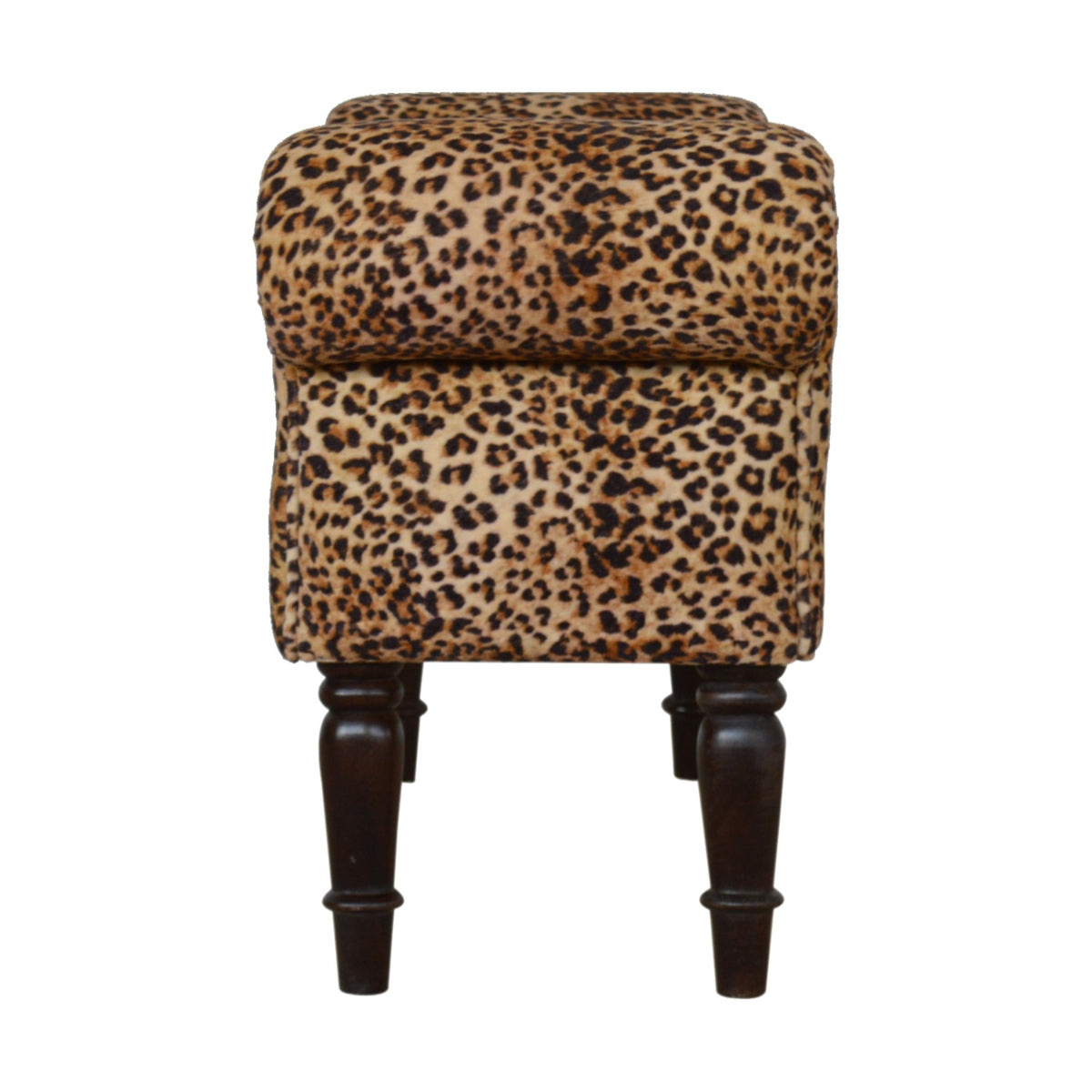 Leopard Print Velvet Bench Bench