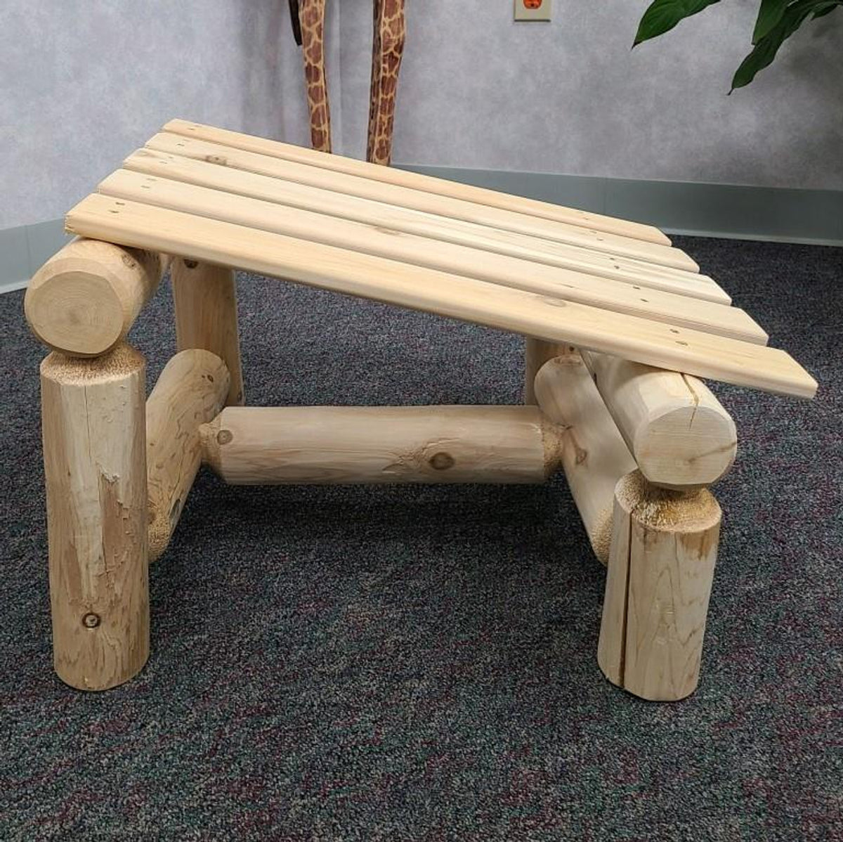 Log Style Outdoor Slanted Ottoman Ottoman