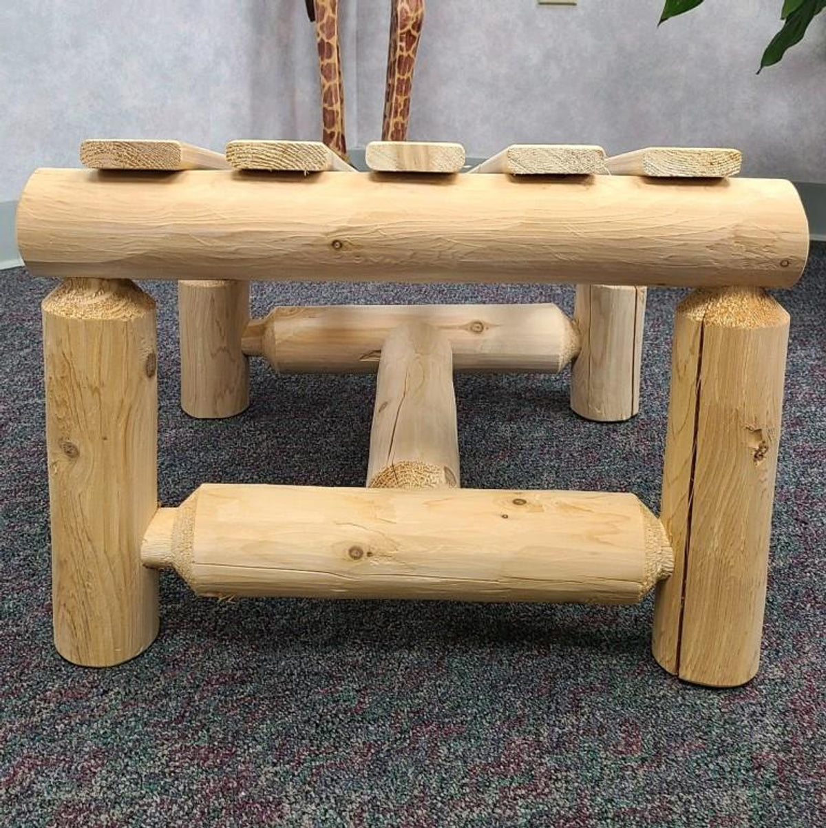 Log Style Outdoor Slanted Ottoman Ottoman