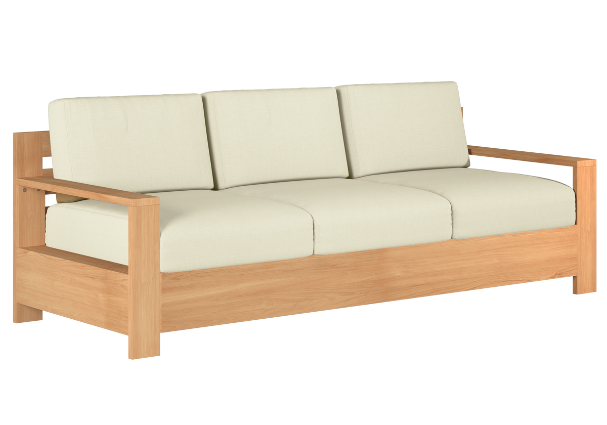 Lothair 4-Piece Teak Outdoor Patio Deep Seating Set with Sunbrella Canvas Cushions Outdoor deep seating
