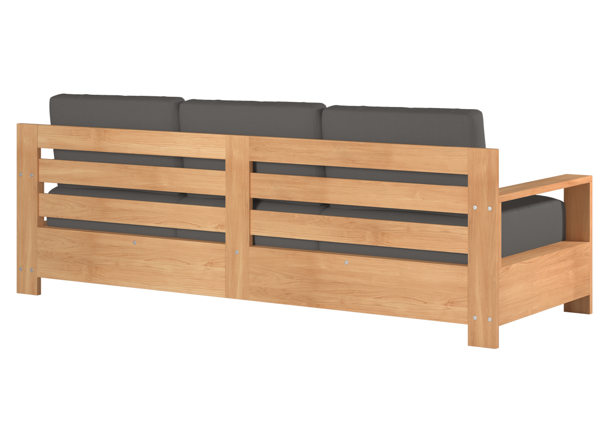 Lothair 4-Piece Teak Outdoor Patio Deep Seating Set with Sunbrella Charcoal Cushions Outdoor deep seating