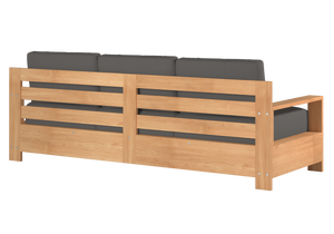Lothair 4-Piece Teak Outdoor Patio Deep Seating Set with Sunbrella Charcoal Cushions Outdoor deep seating