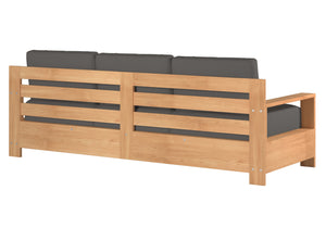 Lothair 4-Piece Teak Outdoor Patio Deep Seating Set with Sunbrella Charcoal Cushions Outdoor deep seating