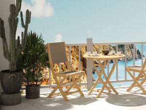 Lucas Teak Outdoor Dining Folding Chair in Taupe Chairs