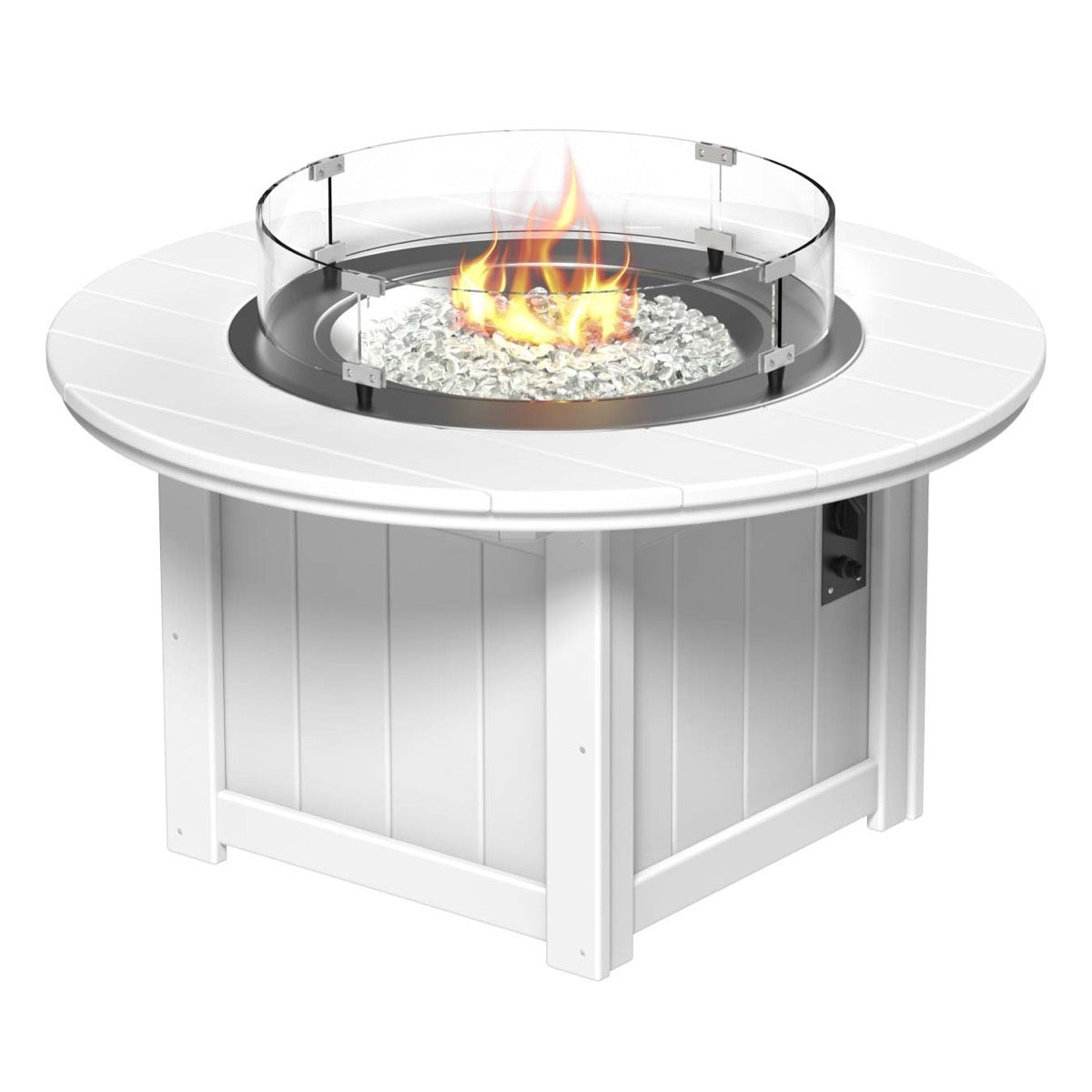 Lumin Fire Pit 46&quot; Round and Fire Pit 51&quot; Rectangular Adirondack Chair