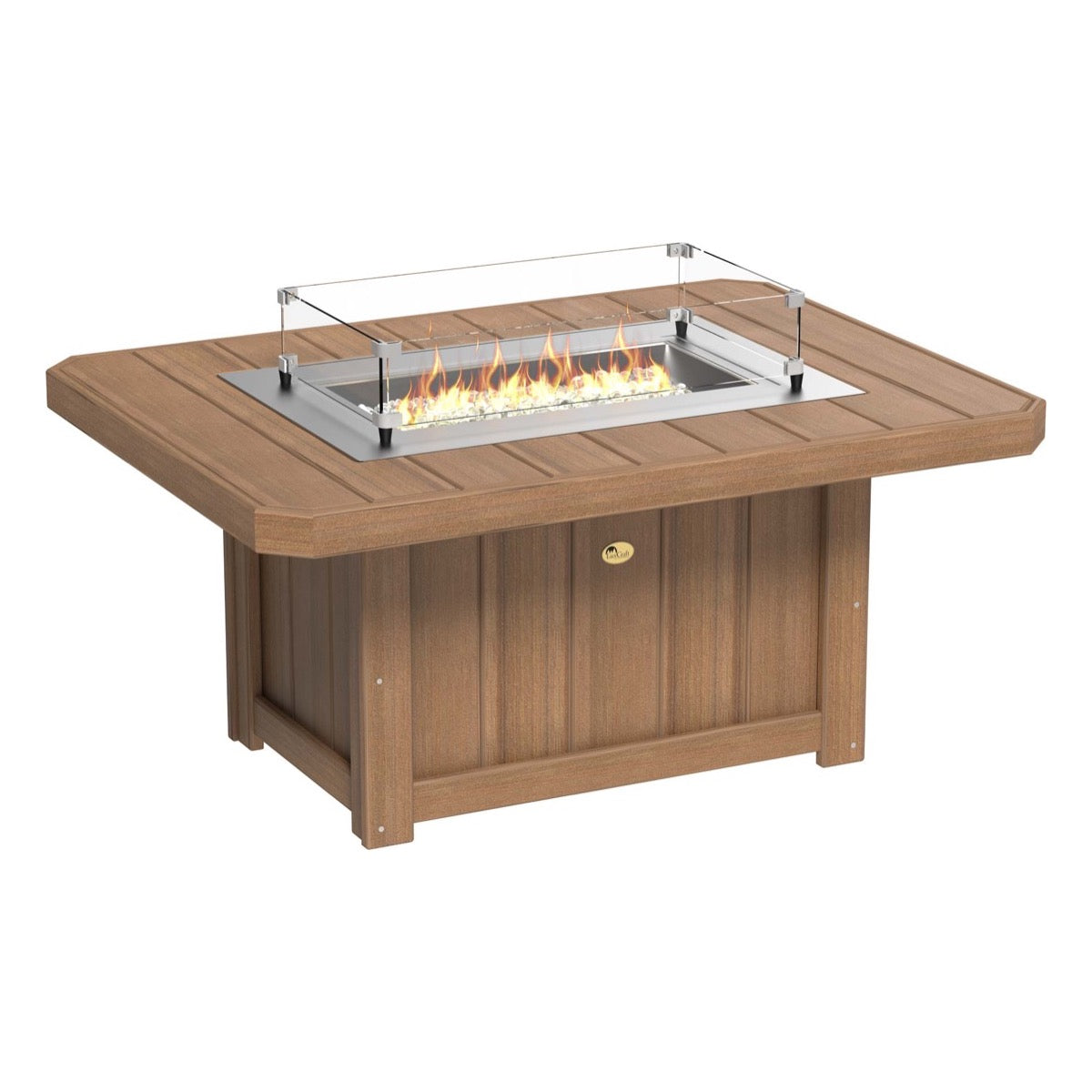 Lumin Fire Pit 46&quot; Round and Fire Pit 51&quot; Rectangular Adirondack Chair