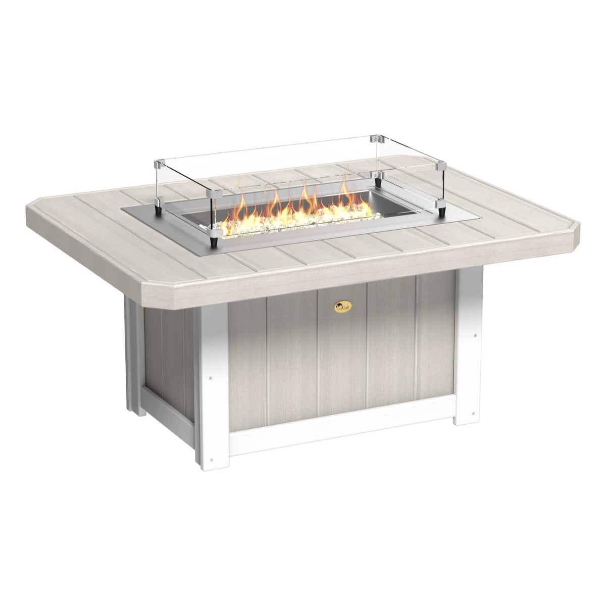 Lumin Fire Pit 46&quot; Round and Fire Pit 51&quot; Rectangular Adirondack Chair