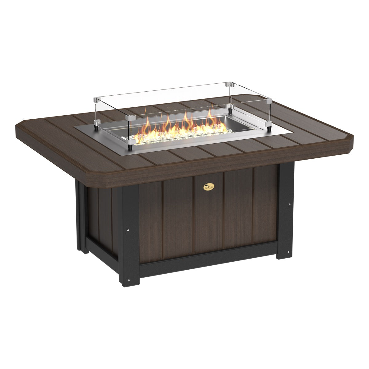Lumin Fire Pit 46&quot; Round and Fire Pit 51&quot; Rectangular Adirondack Chair