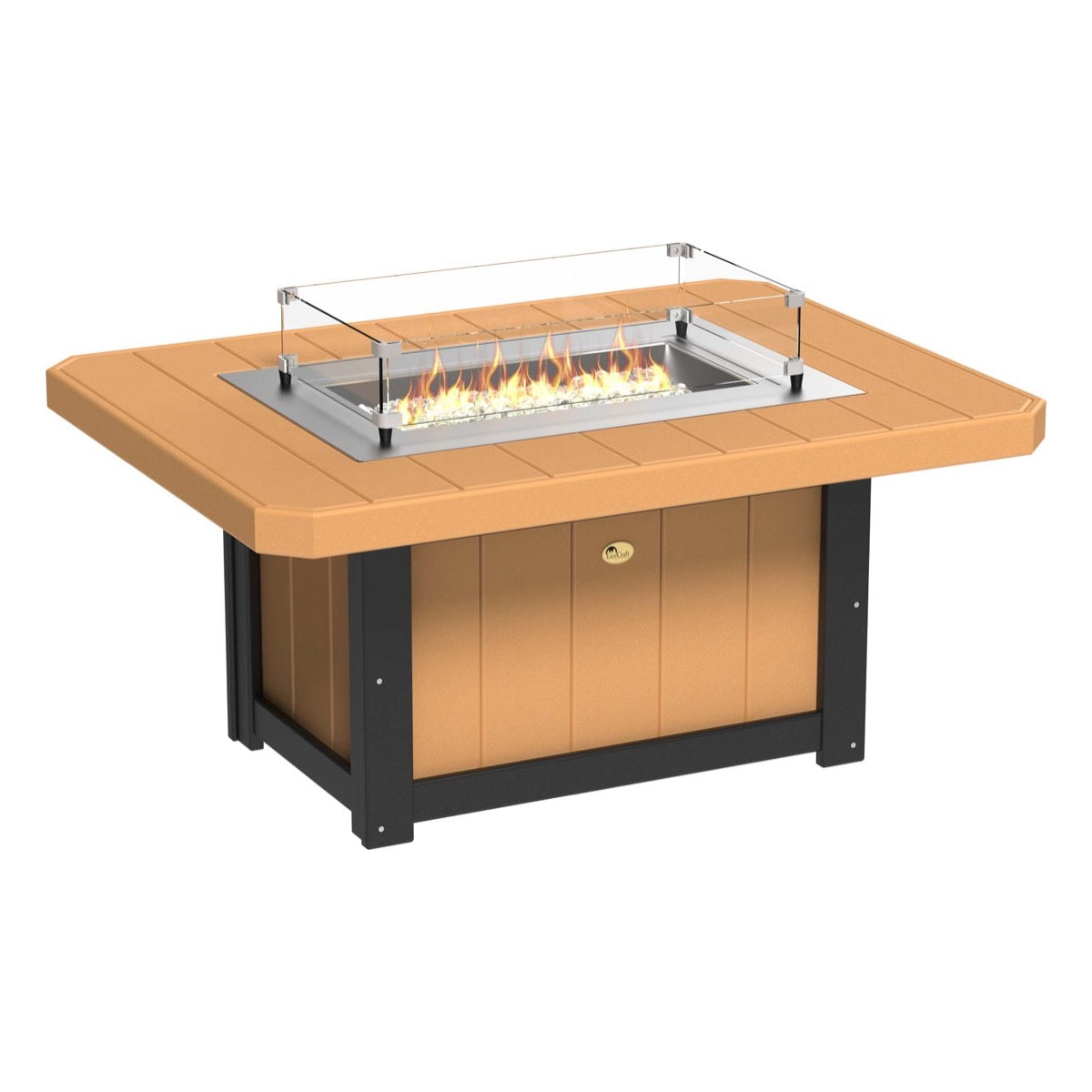Lumin Fire Pit 46&quot; Round and Fire Pit 51&quot; Rectangular Adirondack Chair