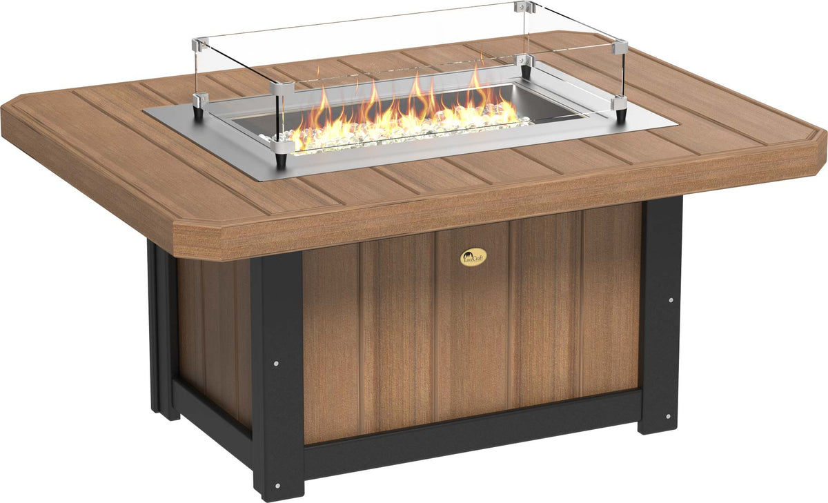 Lumin Fire Pit 46&quot; Round and Fire Pit 51&quot; Rectangular Adirondack Chair