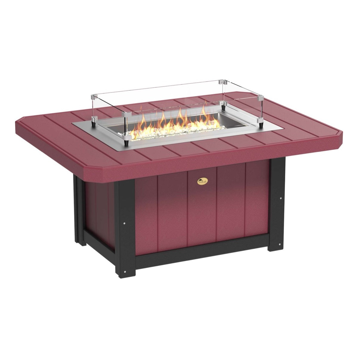 Lumin Fire Pit 46&quot; Round and Fire Pit 51&quot; Rectangular Adirondack Chair
