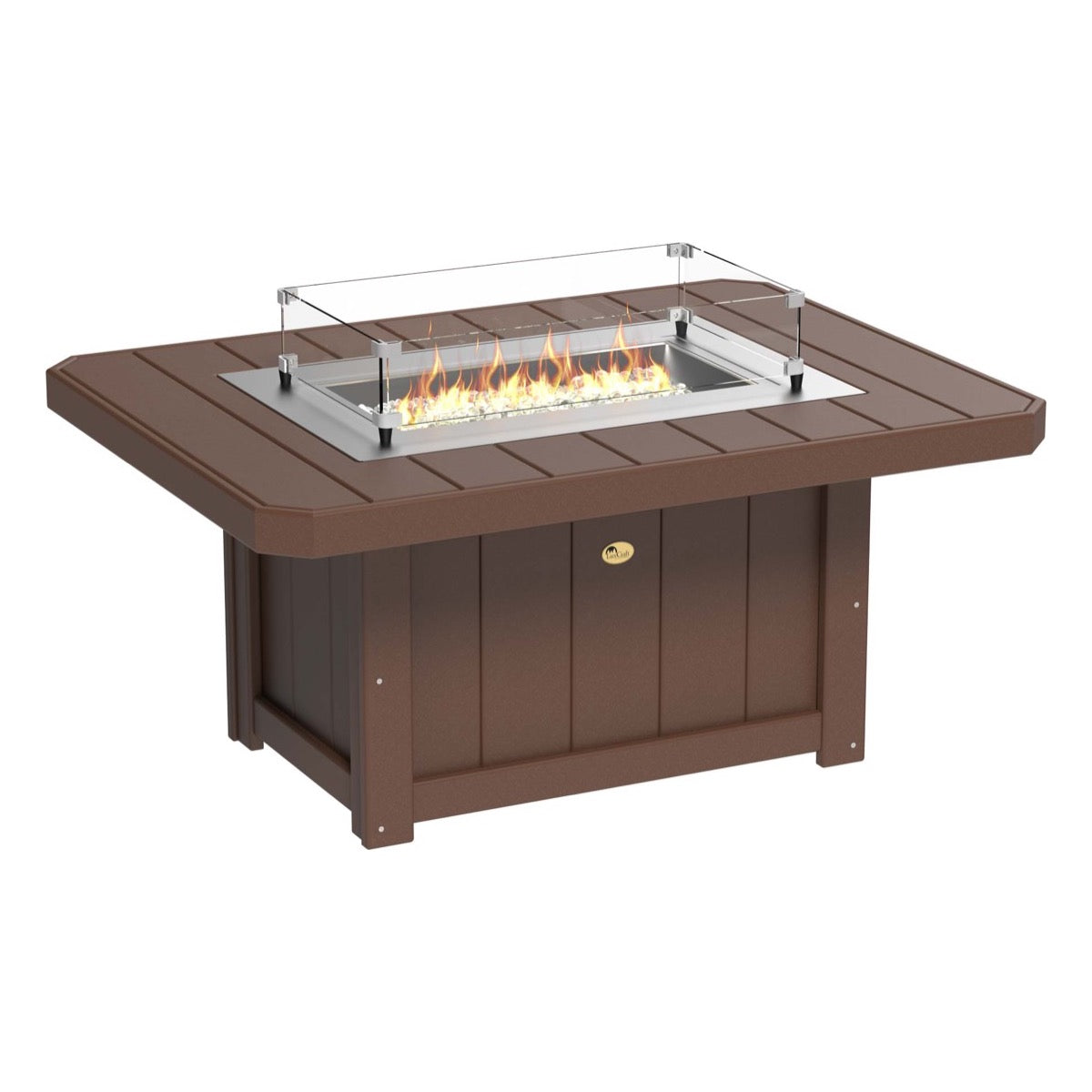 Lumin Fire Pit 46&quot; Round and Fire Pit 51&quot; Rectangular Adirondack Chair