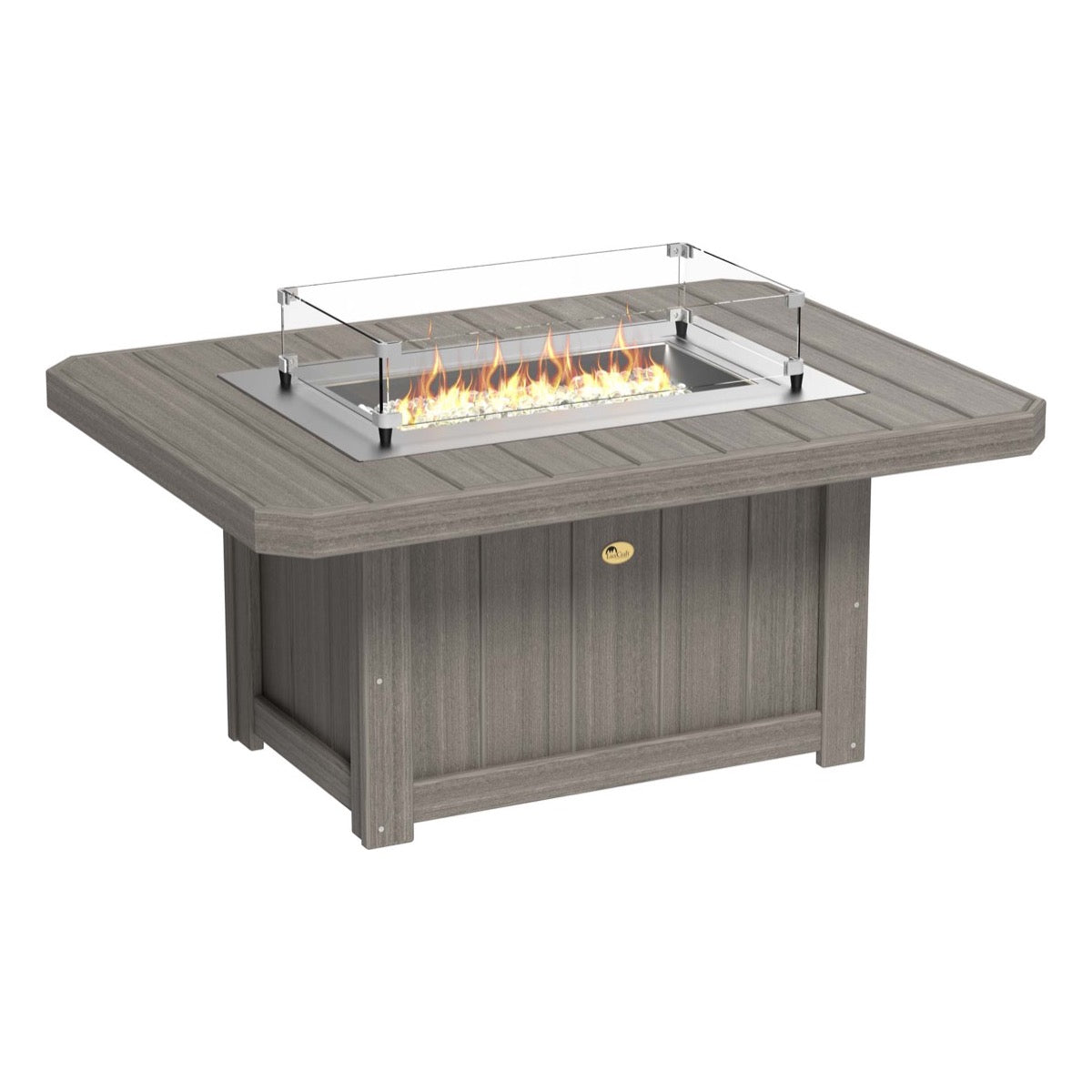 Lumin Fire Pit 46&quot; Round and Fire Pit 51&quot; Rectangular Adirondack Chair