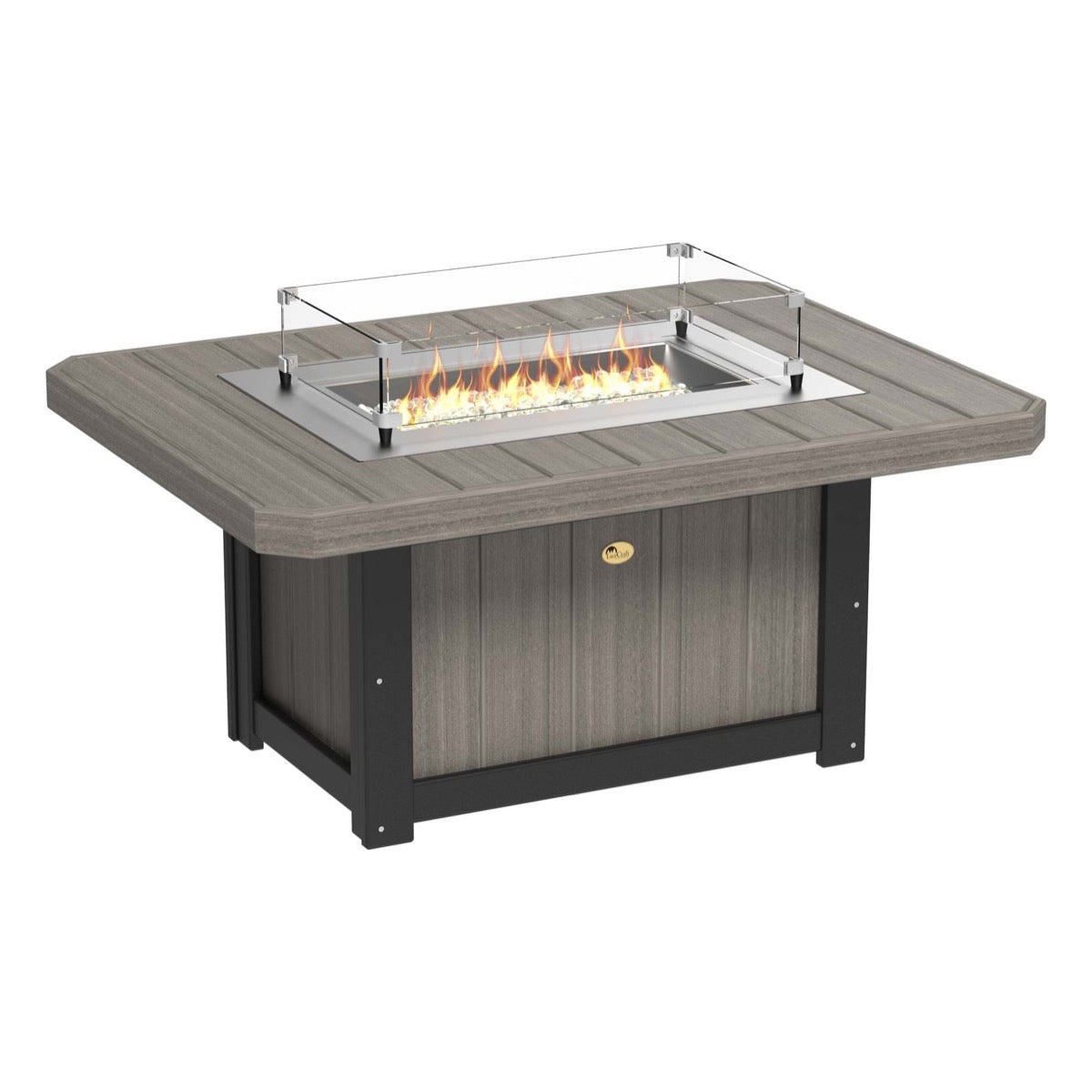 Lumin Fire Pit 46&quot; Round and Fire Pit 51&quot; Rectangular Adirondack Chair