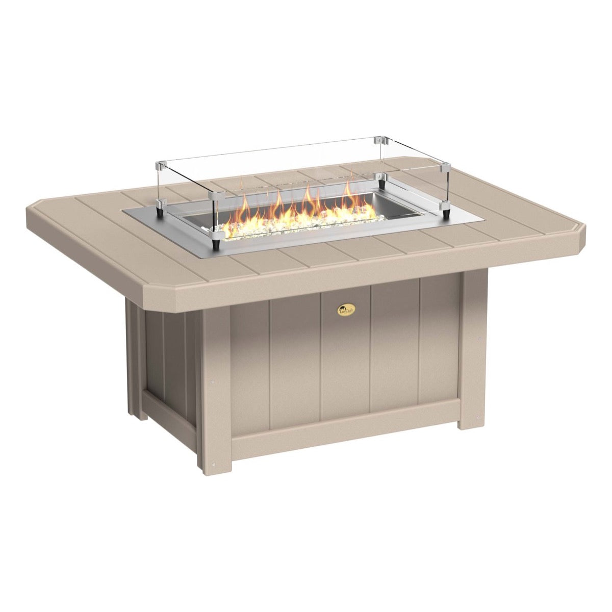 Lumin Fire Pit 46&quot; Round and Fire Pit 51&quot; Rectangular Adirondack Chair