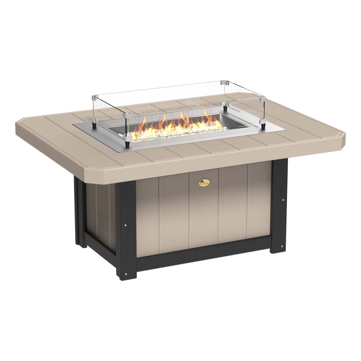 Lumin Fire Pit 46&quot; Round and Fire Pit 51&quot; Rectangular Adirondack Chair
