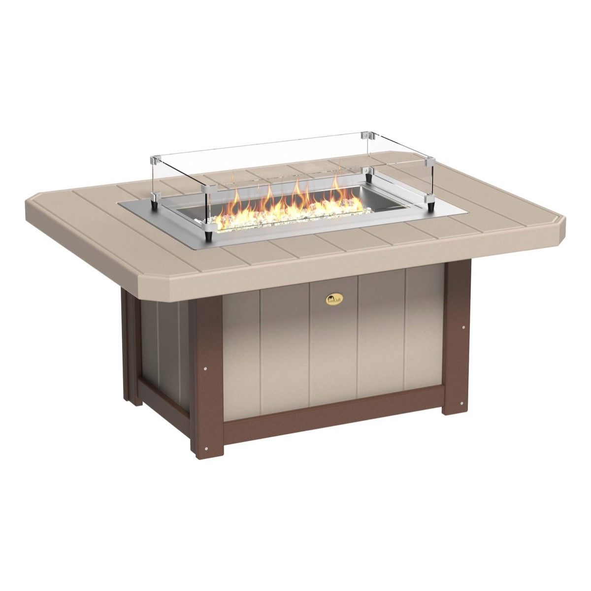 Lumin Fire Pit 46&quot; Round and Fire Pit 51&quot; Rectangular Adirondack Chair