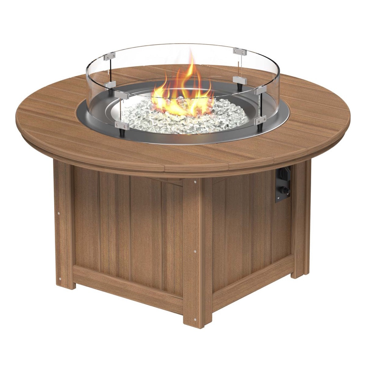 Lumin Fire Pit 46&quot; Round and Fire Pit 51&quot; Rectangular Adirondack Chair