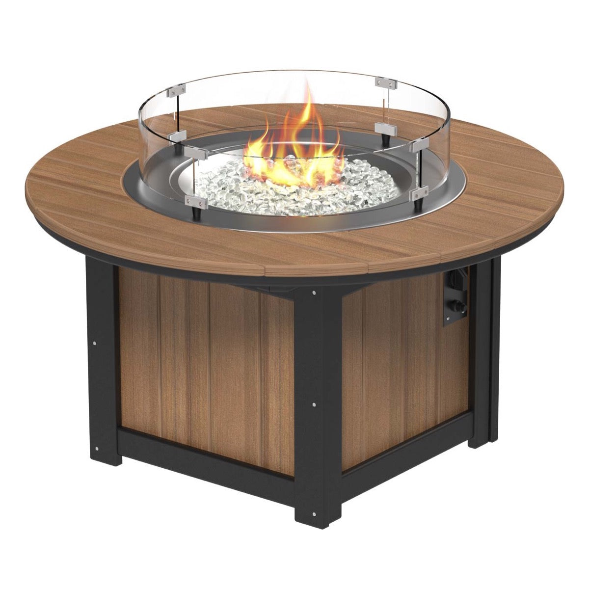 Lumin Fire Pit 46&quot; Round and Fire Pit 51&quot; Rectangular Adirondack Chair