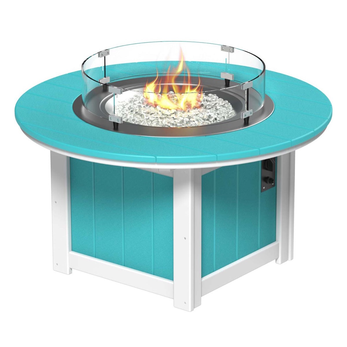 Lumin Fire Pit 46&quot; Round and Fire Pit 51&quot; Rectangular Adirondack Chair