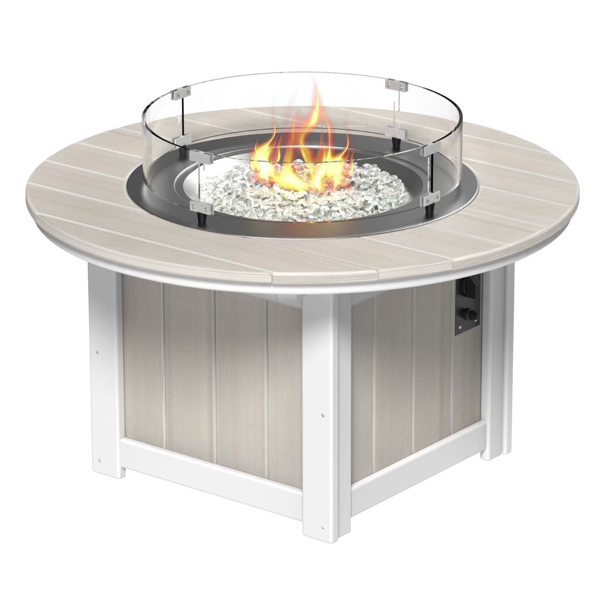 Lumin Fire Pit 46&quot; Round and Fire Pit 51&quot; Rectangular Adirondack Chair