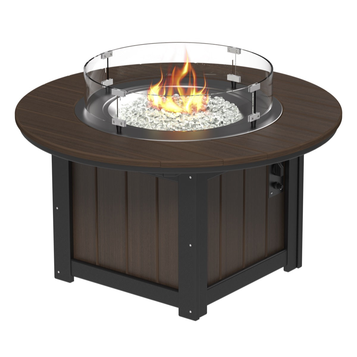 Lumin Fire Pit 46&quot; Round and Fire Pit 51&quot; Rectangular Adirondack Chair