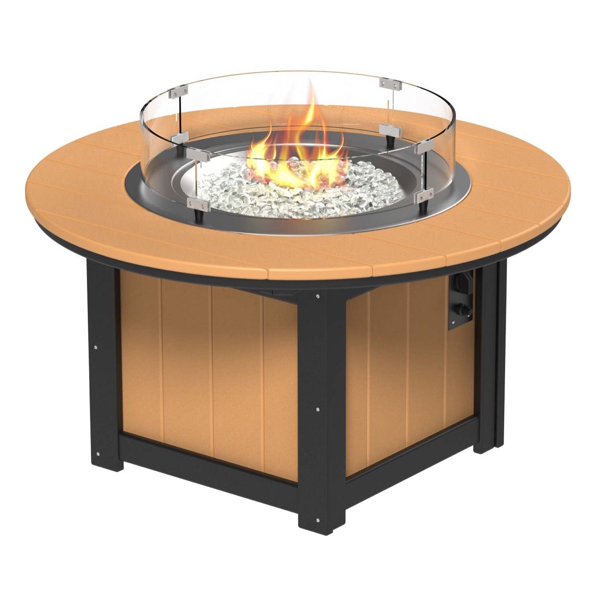 Lumin Fire Pit 46&quot; Round and Fire Pit 51&quot; Rectangular Adirondack Chair