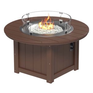 Lumin Fire Pit 46" Round and Fire Pit 51" Rectangular Adirondack Chair