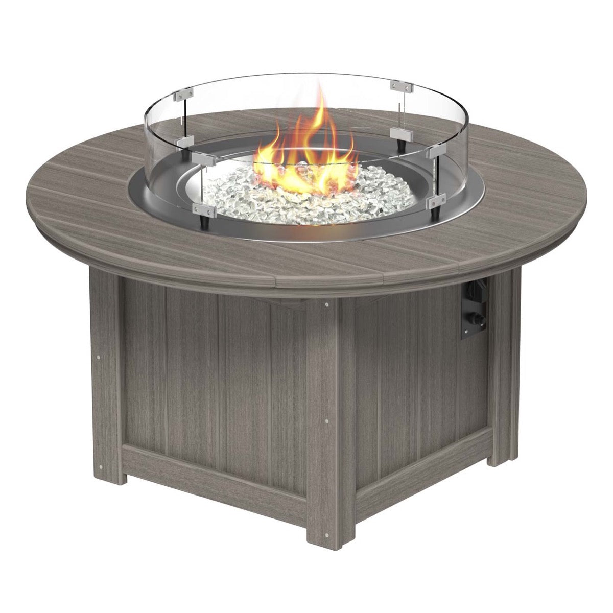 Lumin Fire Pit 46&quot; Round and Fire Pit 51&quot; Rectangular Adirondack Chair
