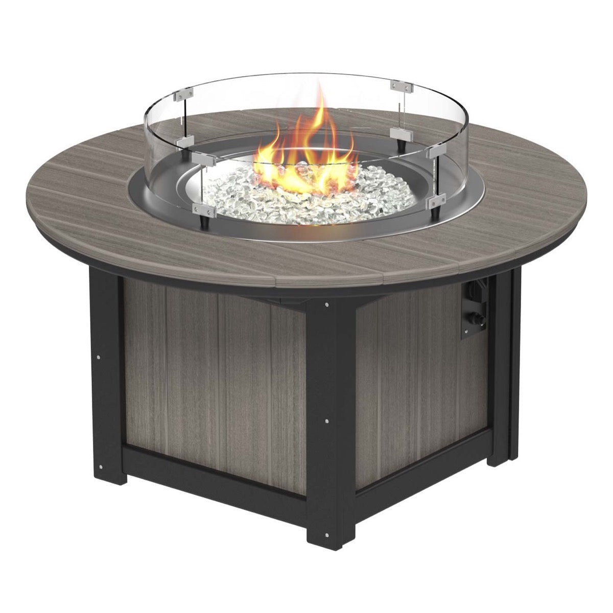 Lumin Fire Pit 46&quot; Round and Fire Pit 51&quot; Rectangular Adirondack Chair