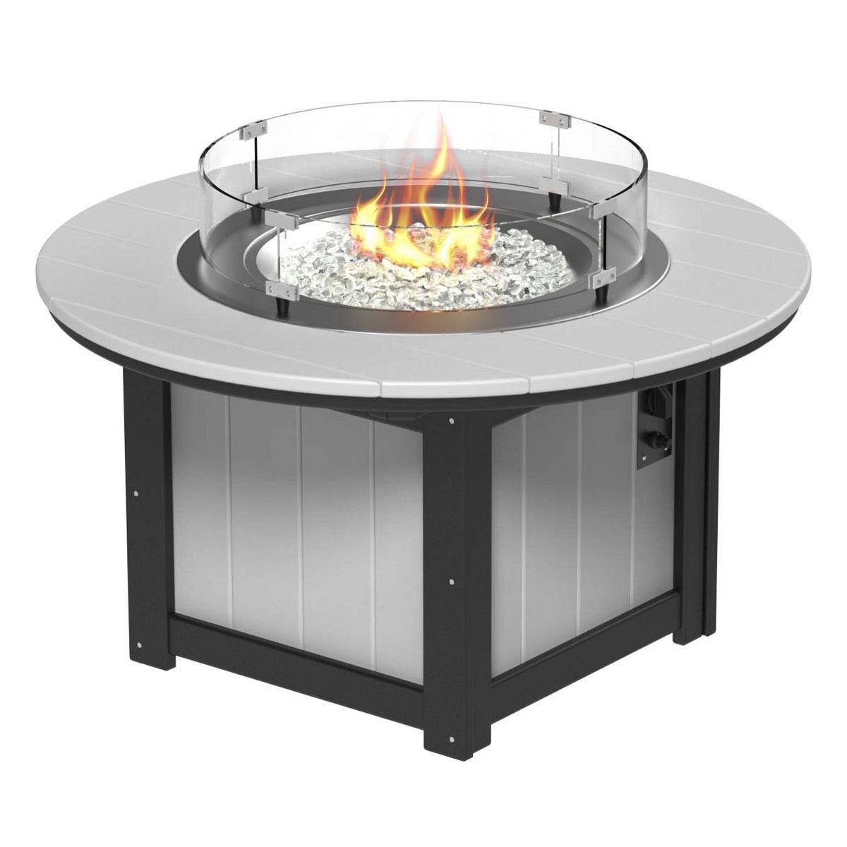 Lumin Fire Pit 46&quot; Round and Fire Pit 51&quot; Rectangular Adirondack Chair