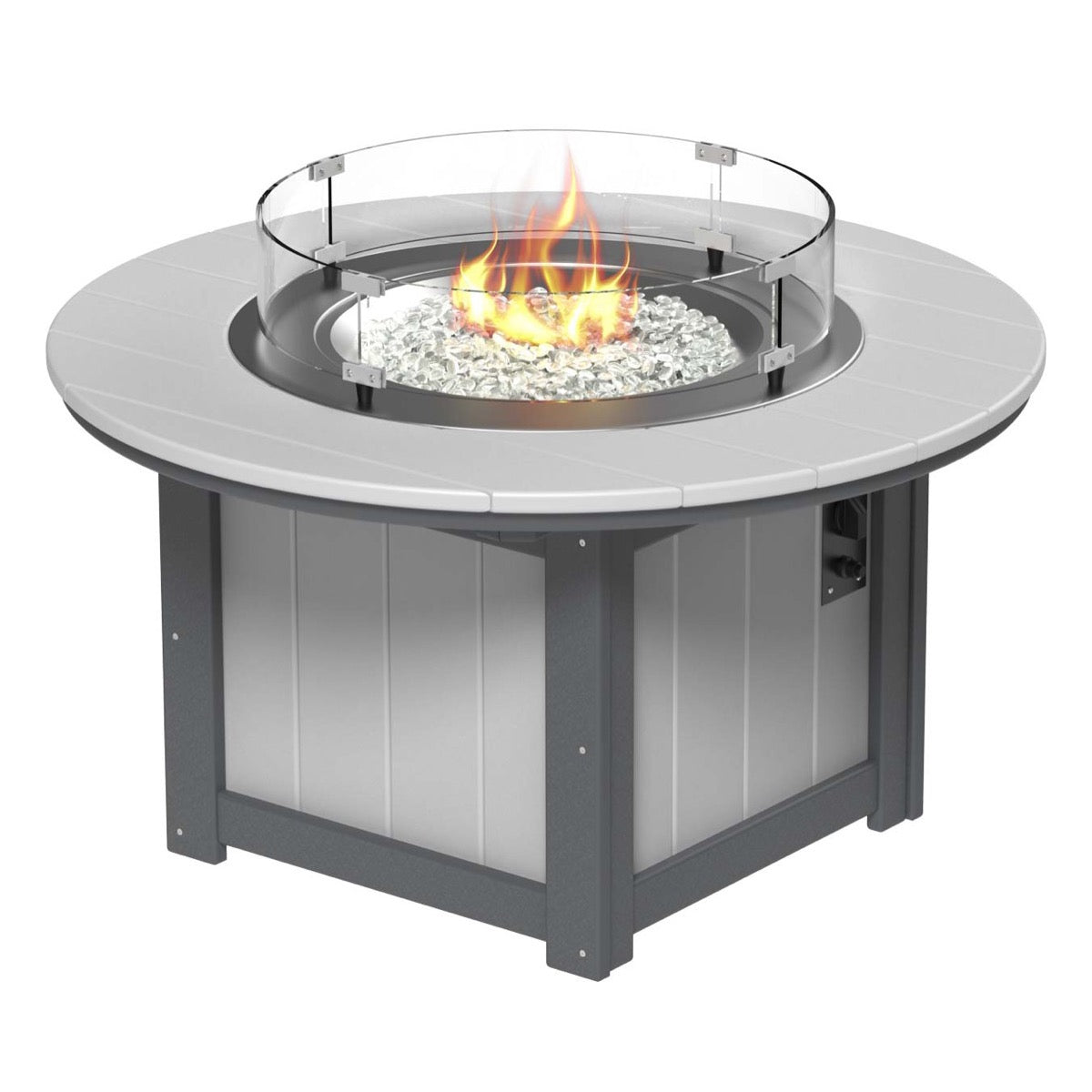 Lumin Fire Pit 46&quot; Round and Fire Pit 51&quot; Rectangular Adirondack Chair