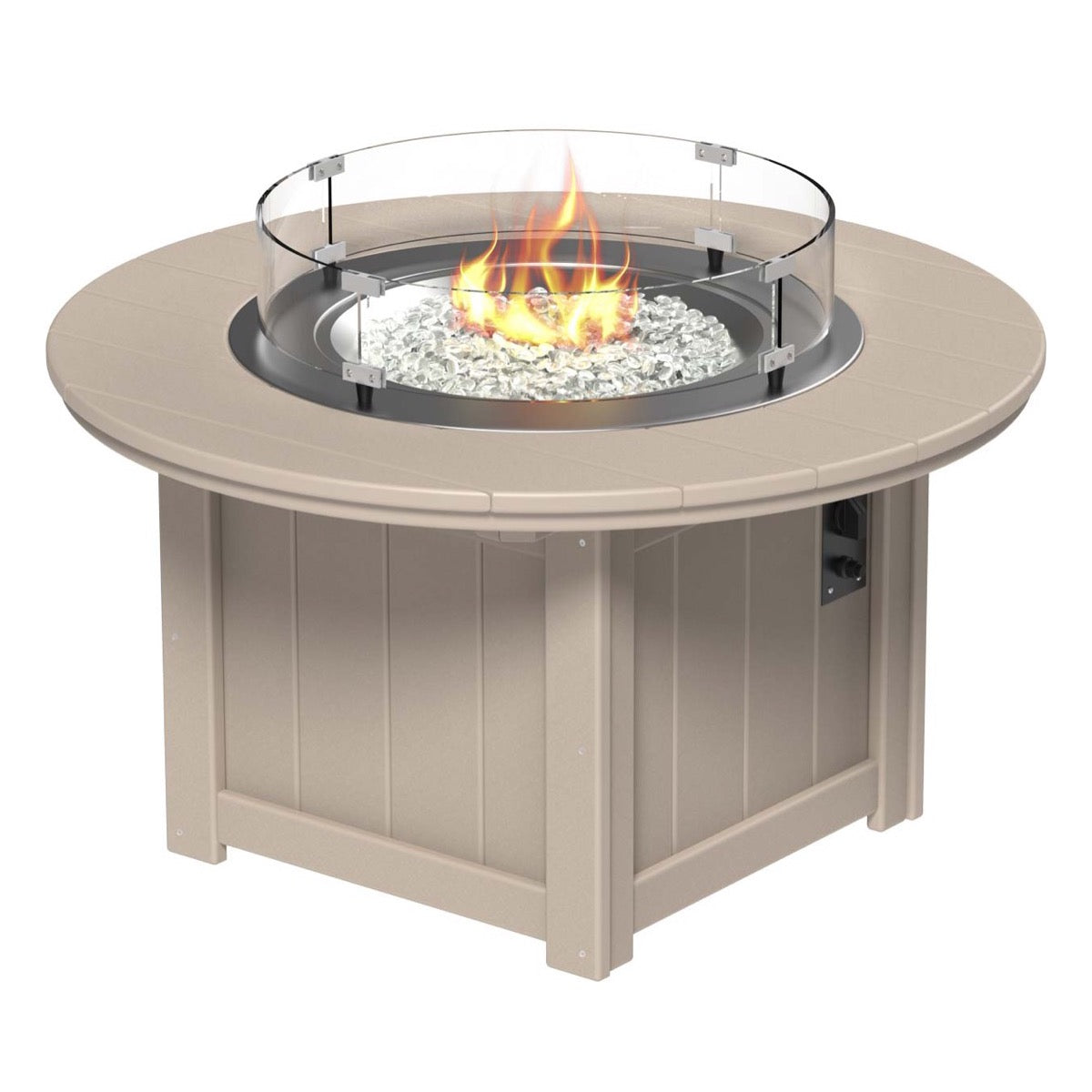 Lumin Fire Pit 46&quot; Round and Fire Pit 51&quot; Rectangular Adirondack Chair