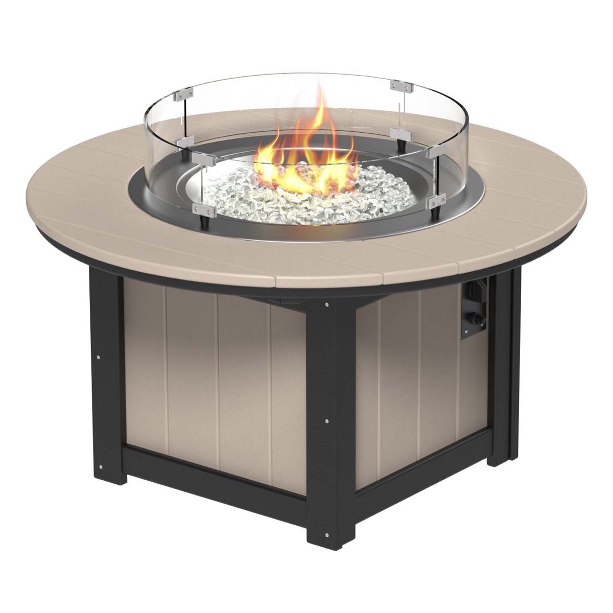 Lumin Fire Pit 46&quot; Round and Fire Pit 51&quot; Rectangular Adirondack Chair