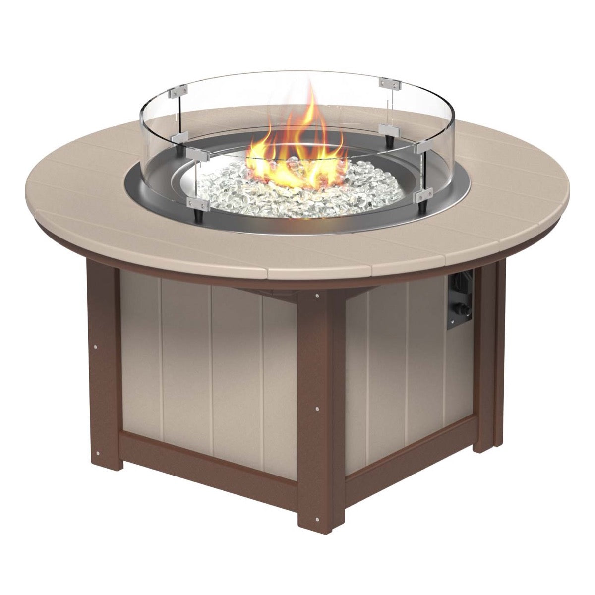 Lumin Fire Pit 46&quot; Round and Fire Pit 51&quot; Rectangular Adirondack Chair