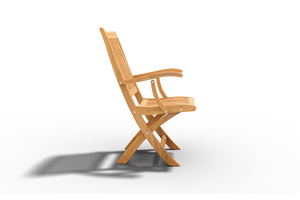 Lydie 3-piece Round Teak Oudoor Bistro Set with Folding Table and Armchairs Outdoor deep seating