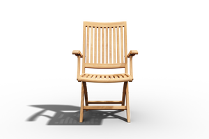 Lydie 3-piece Round Teak Oudoor Bistro Set with Folding Table and Armchairs Outdoor deep seating