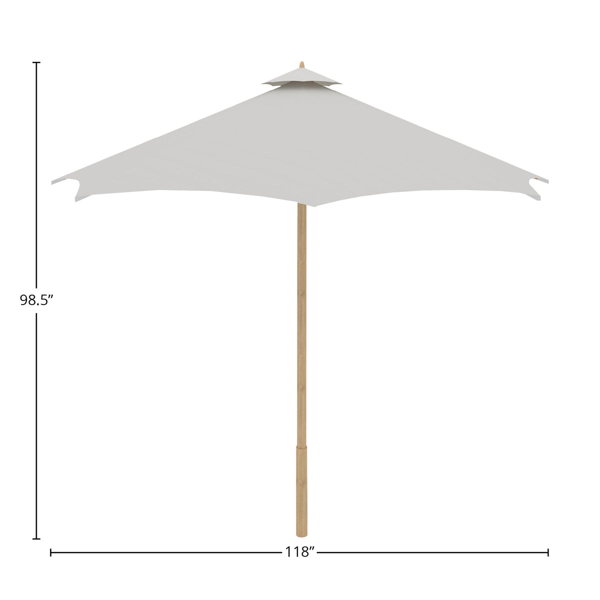 Marches 118-inch Diameter Teak Outdoor Umbrella in White Outdoor umbrella
