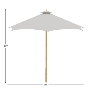 Marches 118-inch Diameter Teak Outdoor Umbrella in White Outdoor umbrella