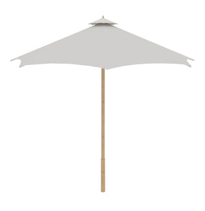 Marches 118-inch Diameter Teak Outdoor Umbrella in White Outdoor umbrella