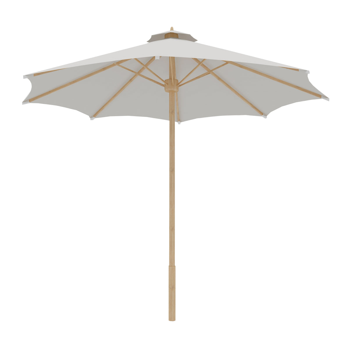 Marches 118-inch Diameter Teak Outdoor Umbrella in White Outdoor umbrella