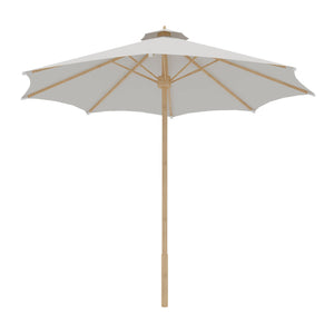 Marches 118-inch Diameter Teak Outdoor Umbrella in White Outdoor umbrella