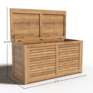 Martha Teak Outdoor Storage Cushion Box Storage Box