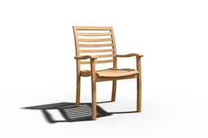 Mathieu 5-Piece Square Teak Outdoor Dining Set with Stacking Armchairs Outdoor Dining Set