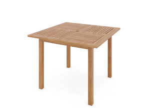Mathieu Square Teak Outdoor Dining Table with Umbrella Hole Outdoor Table