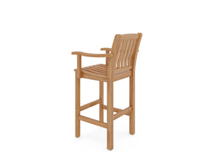 Michele 3-Piece Square Teak Outdoor Bar Height Dining Set with Armchairs Outdoor Dining Set