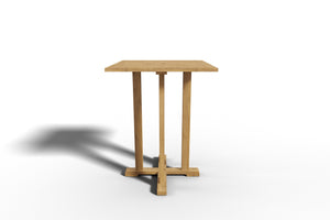 Michele Square Teak Outdoor Bar Height Dining Table with Umbrella Hole Dining Height Table