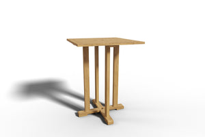 Michele Square Teak Outdoor Bar Height Dining Table with Umbrella Hole Dining Height Table